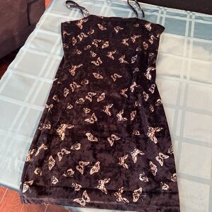 & Other Stories Black Dress with Butterfly Print